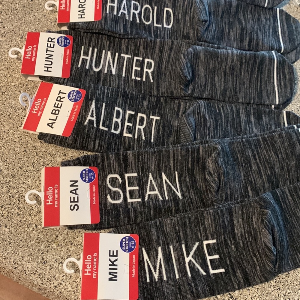 NWT,8/,7/$30 ask for your, name♥️Grey & white sock’s with names collection